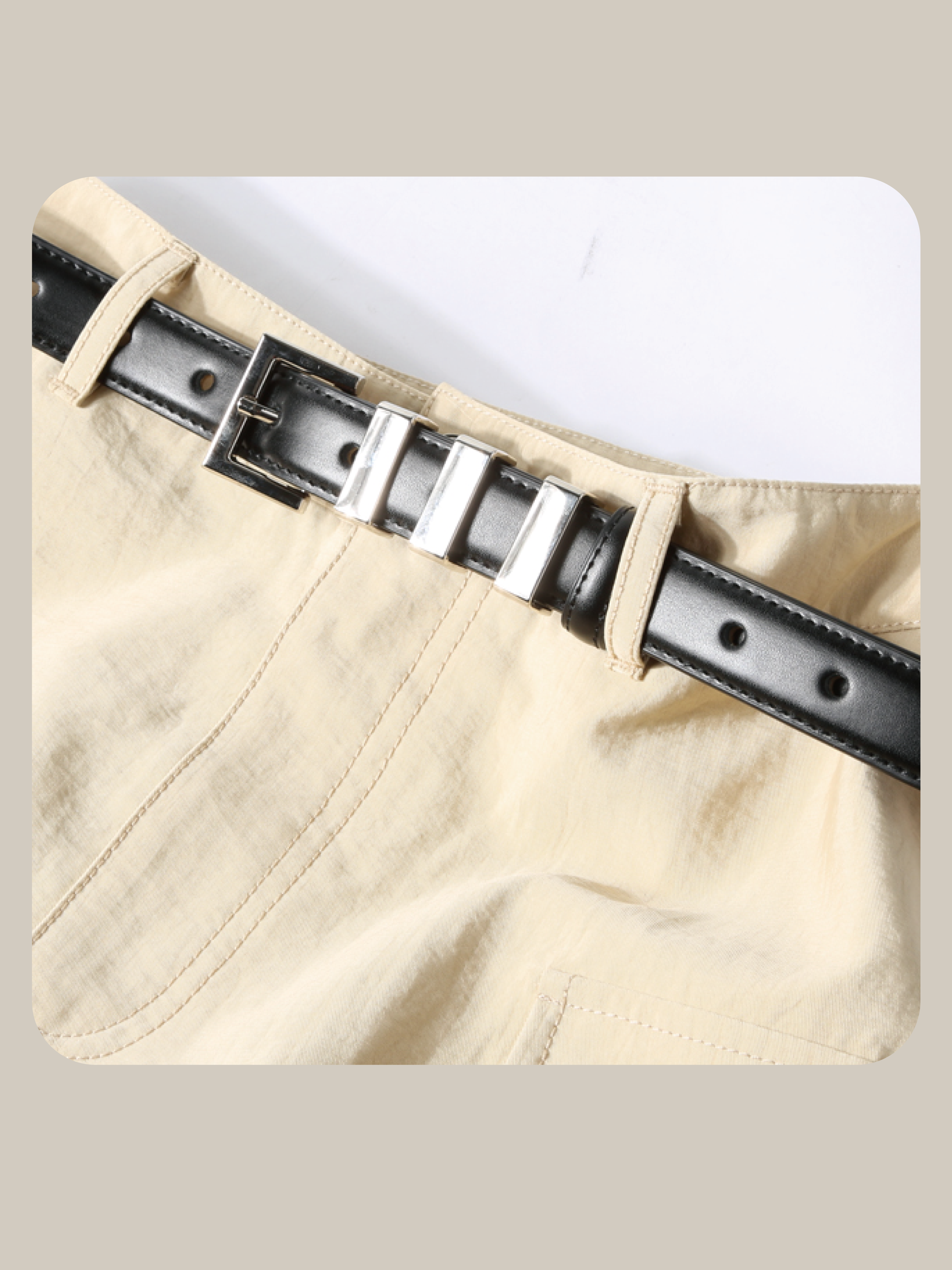 Double Pocket Mini Skirt With Belt/ベルト付きダブルポケットミニスカート
