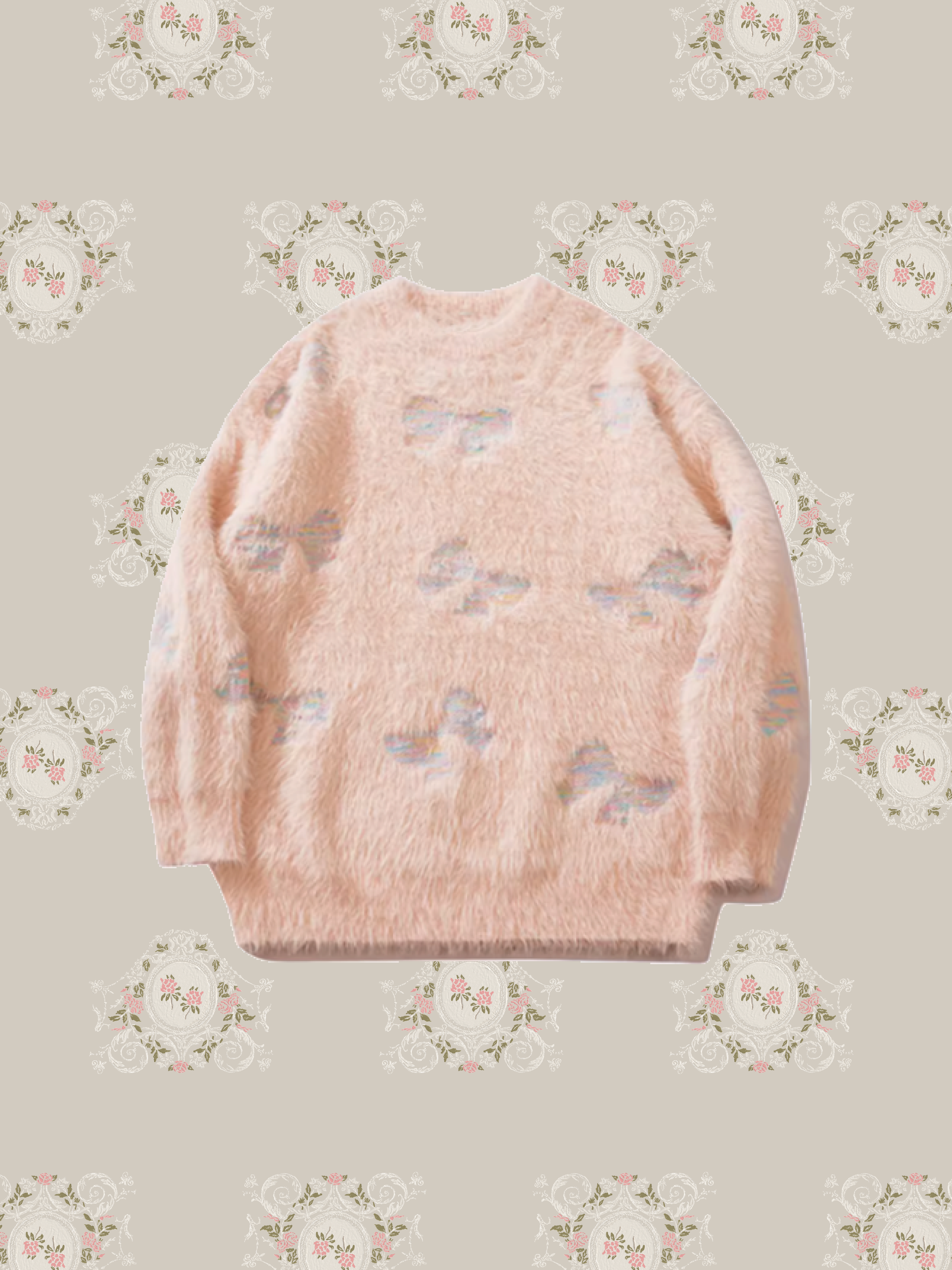 Fluffy Ribbon Embossed Sweater/ふわふわリボンエンボスセーター