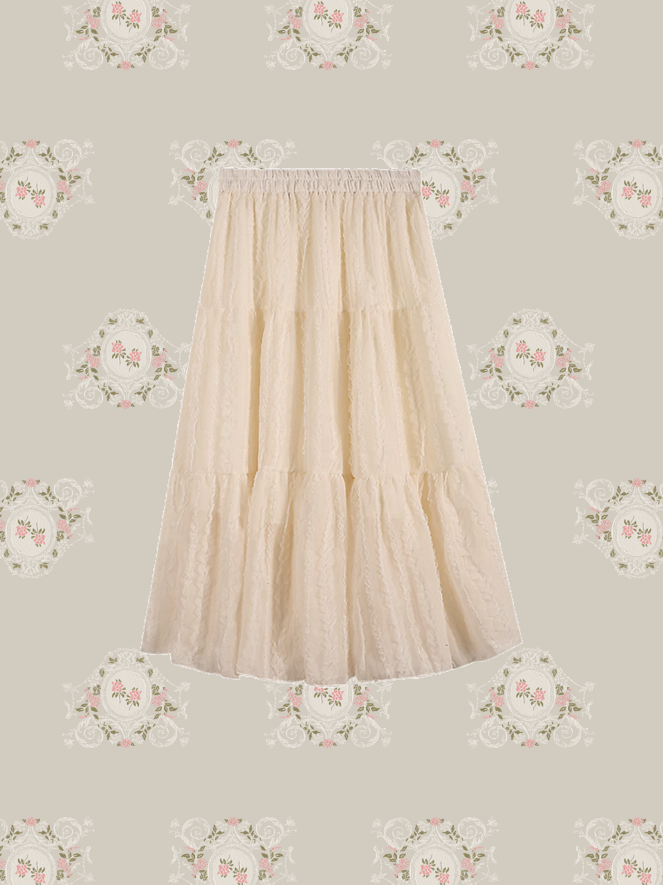 Pleats Chiffon Lace Skirt プリーツシフォンレーススカート