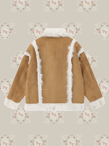 Cozy Fur Stitching Short Coat コージーファーステッチショートコート