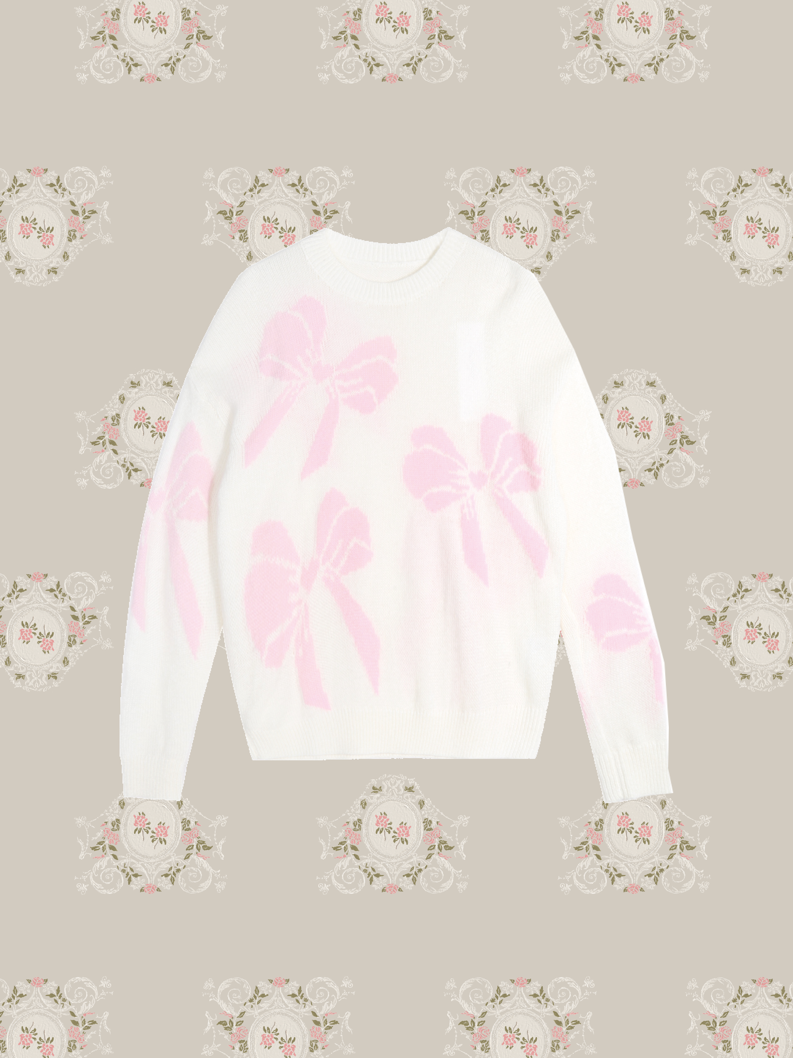 Big Ribbon Embroidery Sweater 