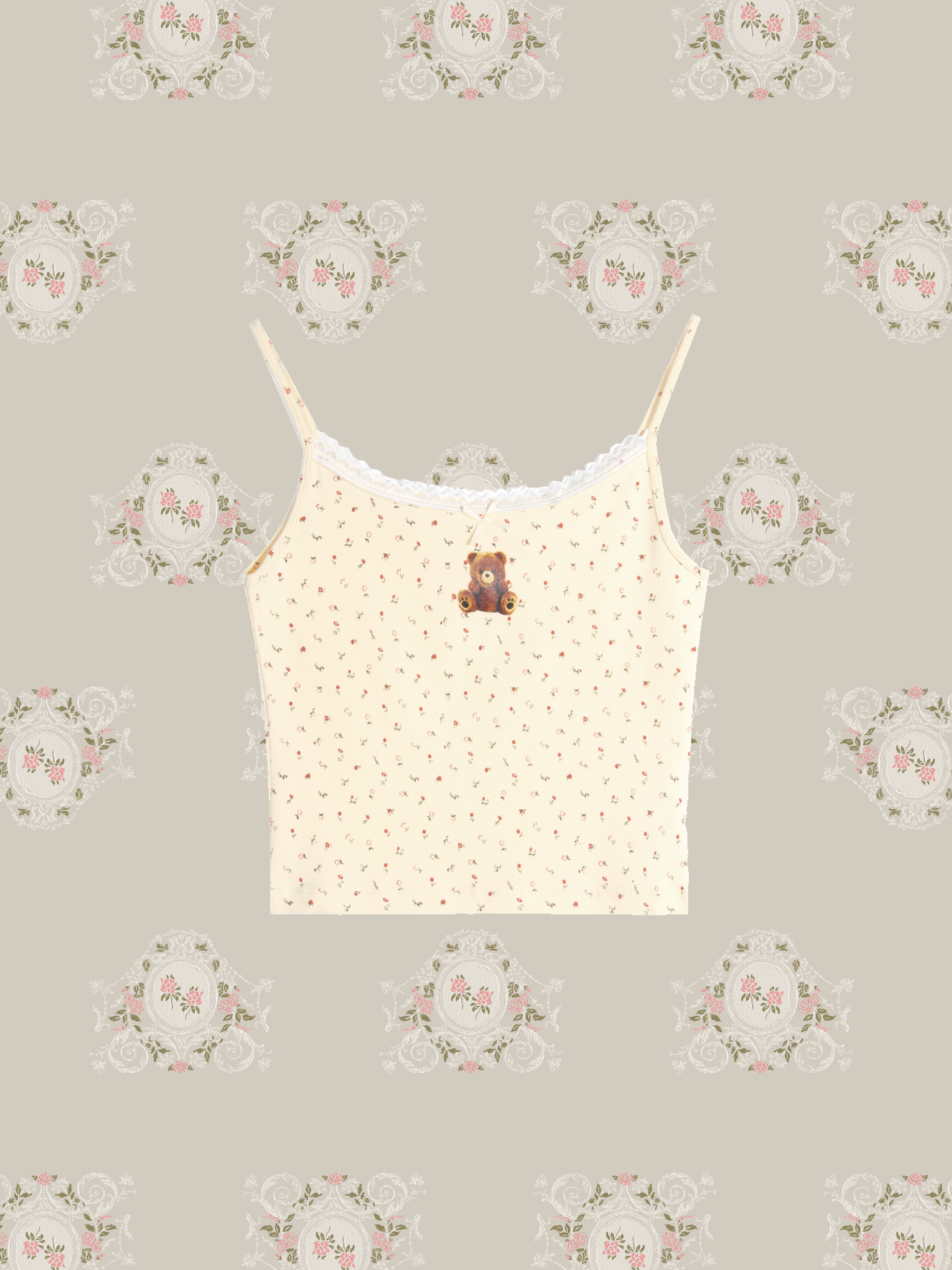 Floral Print Tiny Bear Cami/フローラルプリントタイニーベアキャミ
