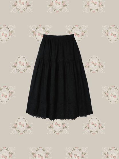 Flare Hollow Out Embroidery Skirt 