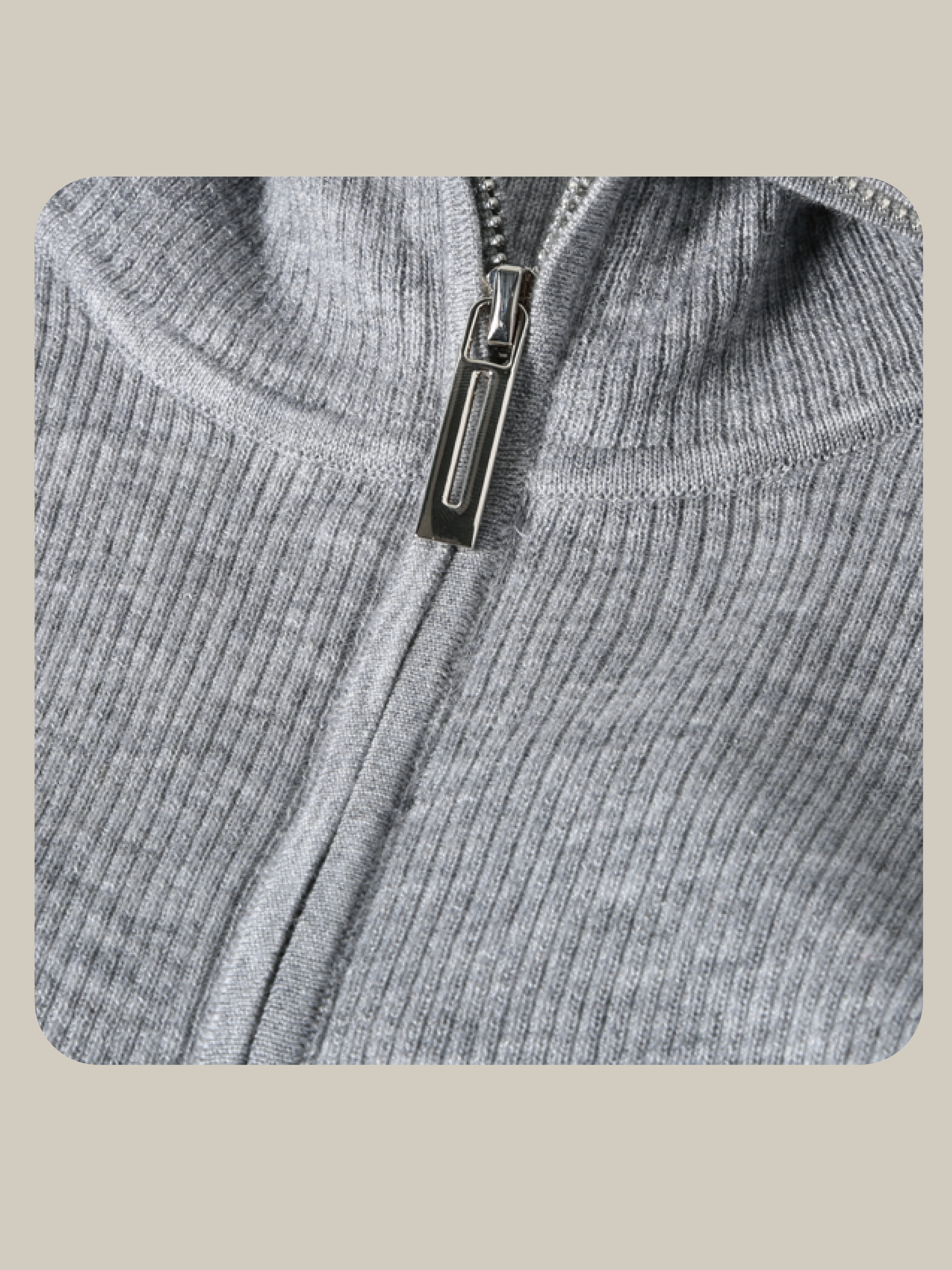 Elastic Double Zip Wool Top/伸縮性あるダブルジップウールトップ