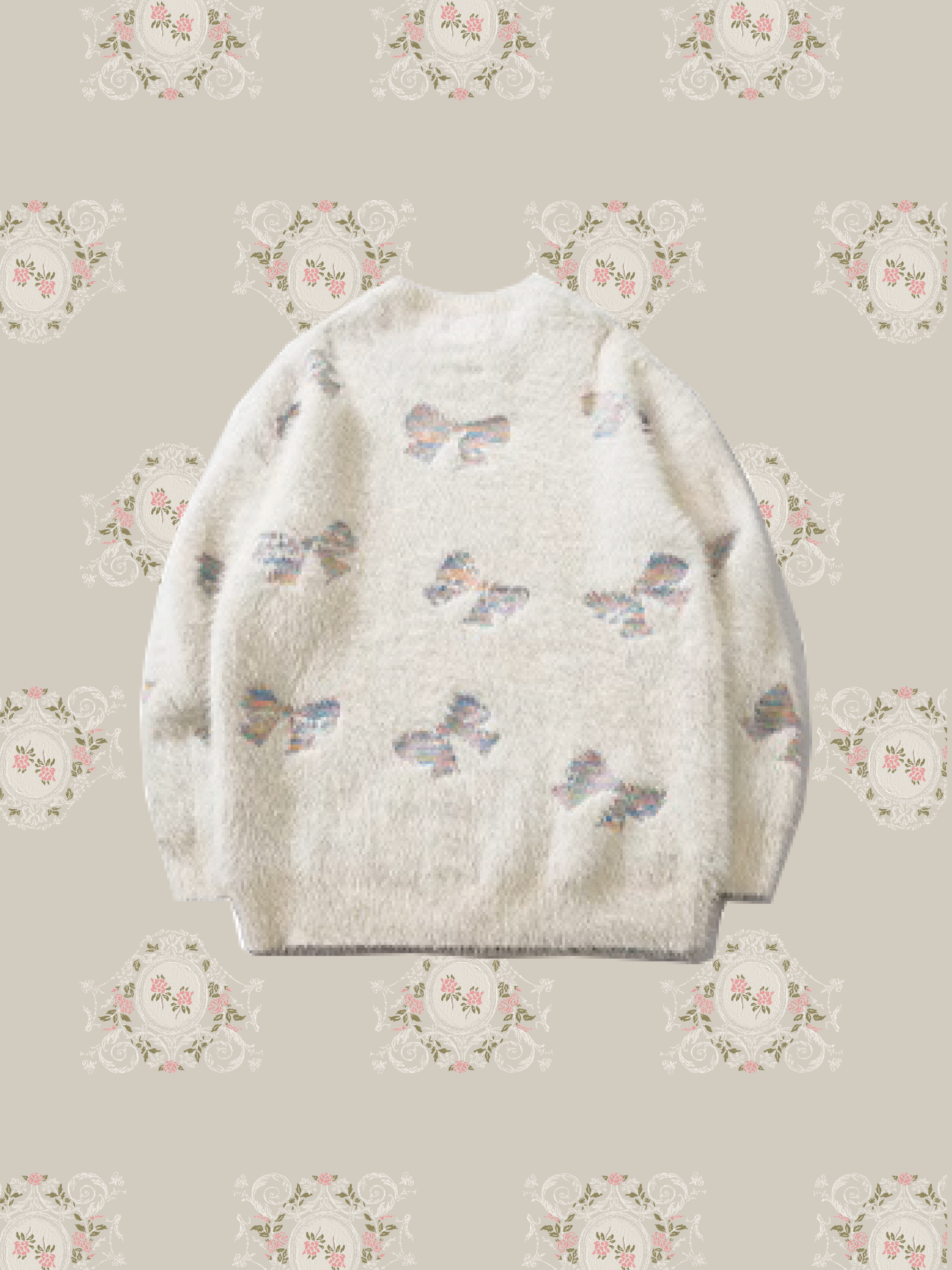 Fluffy Ribbon Embossed Sweater 