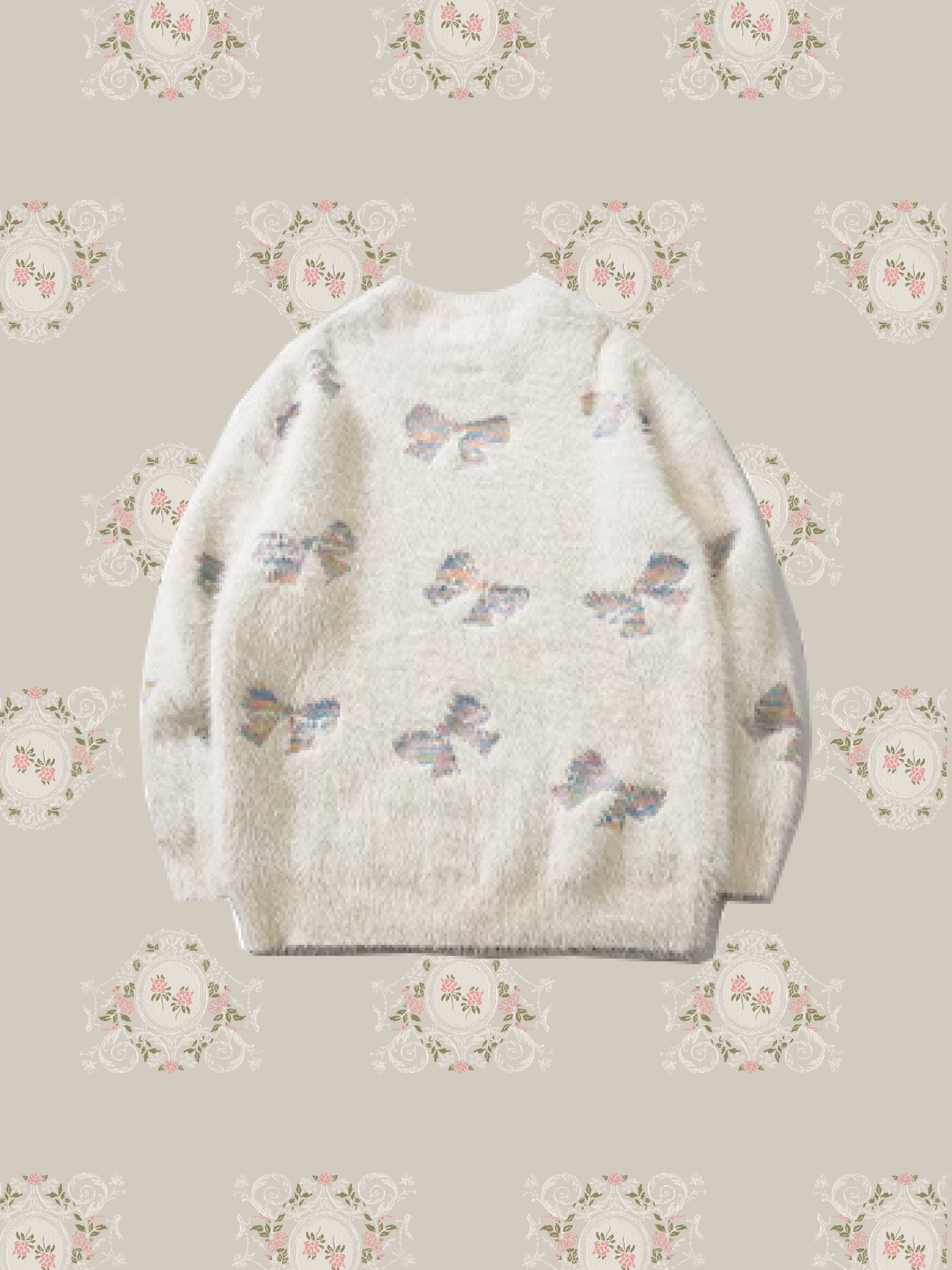 Fluffy Ribbon Embossed Sweater/ふわふわリボンエンボスセーター