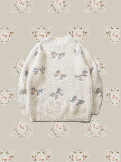 Fluffy Ribbon Embossed Sweater 