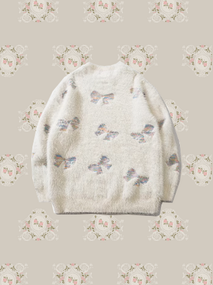 Fluffy Ribbon Embossed Sweater/ふわふわリボンエンボスセーター