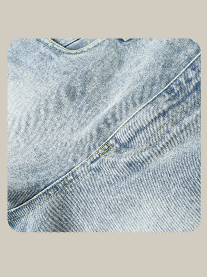 Detail Lace Denim Short Pants 