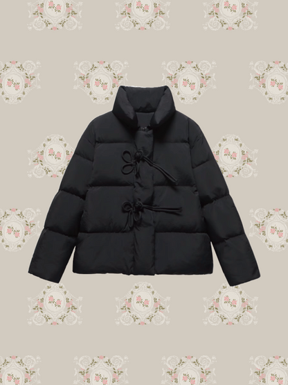 Butterfly Ribbon Puffer Duck Down Coat 