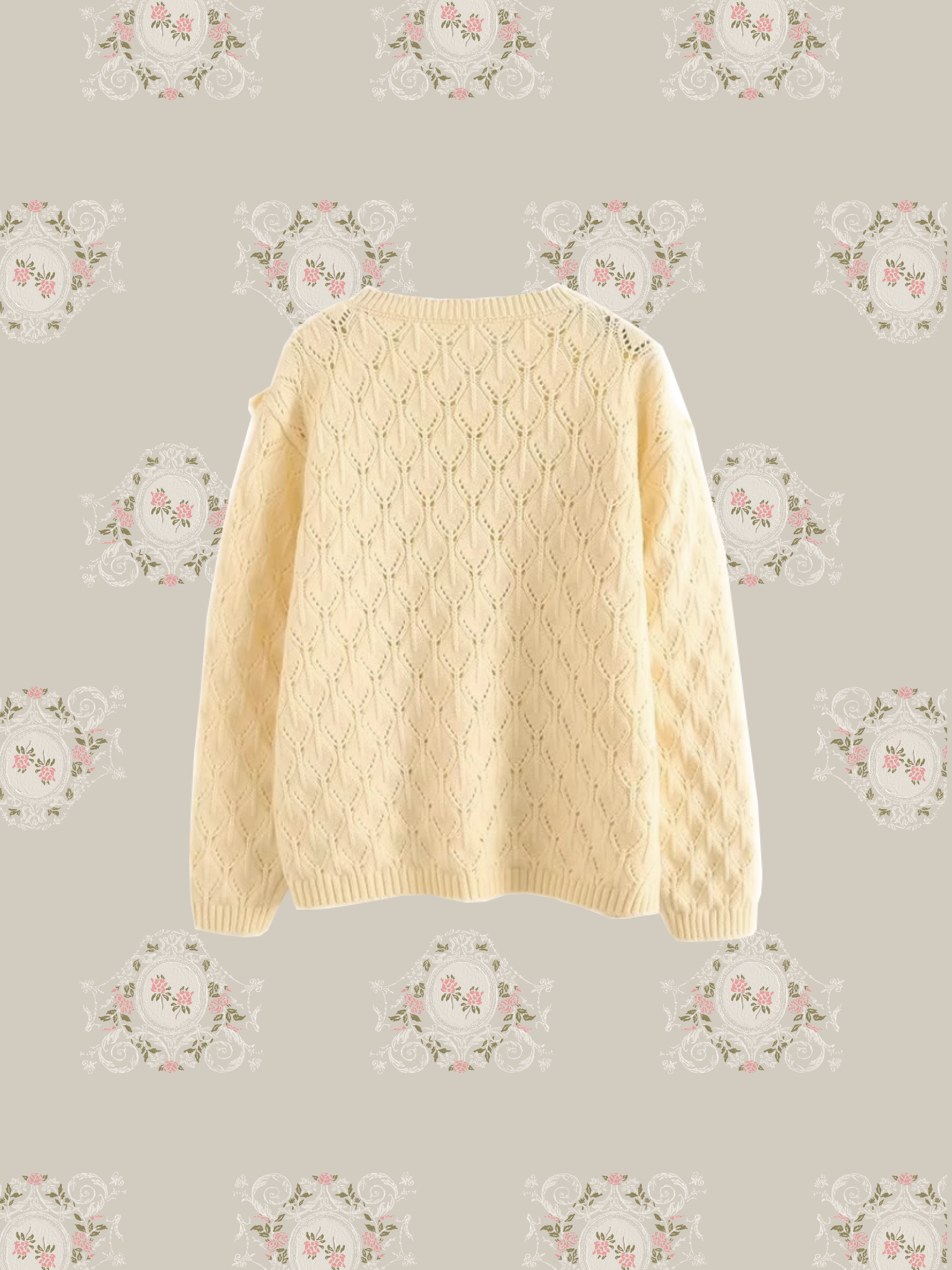 Big Frill Collar Ribbon Cardigan  ビッグフリル襟リボンカーディガン