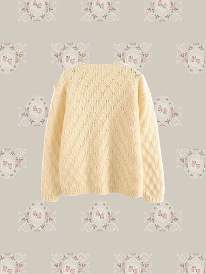 Big Frill Collar Ribbon Cardigan  ビッグフリル襟リボンカーディガン