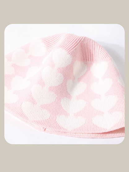 Heart Embroidery Bucket Hat/ハート刺繍ニット帽子