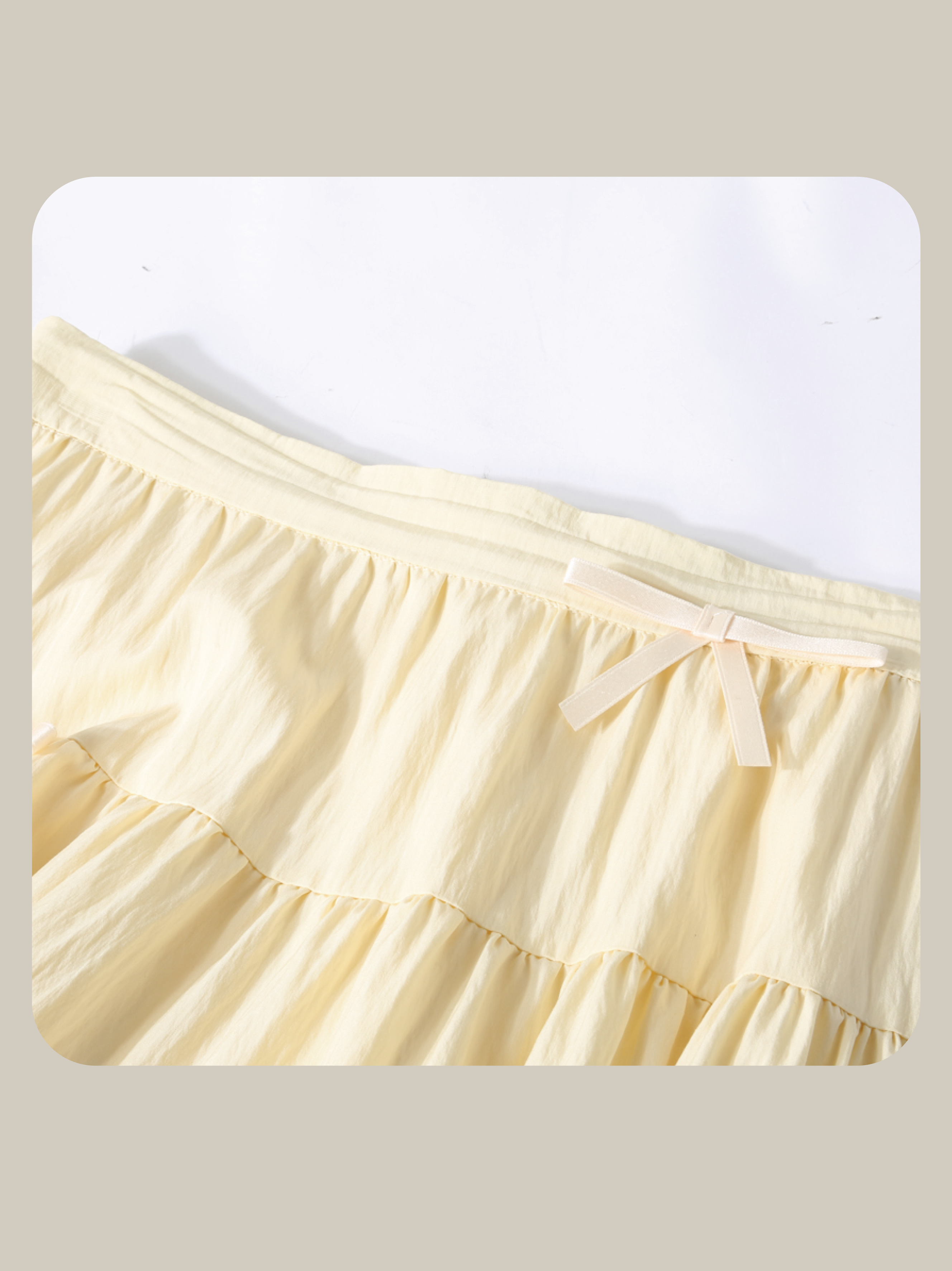 Flare Pleats Ribbon Skirt 