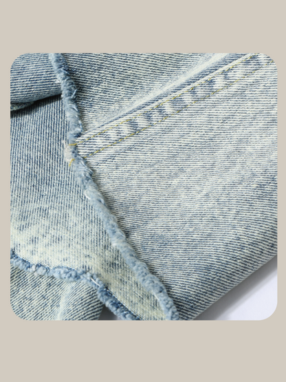 Detail Lace Deco Denim Wide Pants/ディテールレースデコデニムワイドパンツ