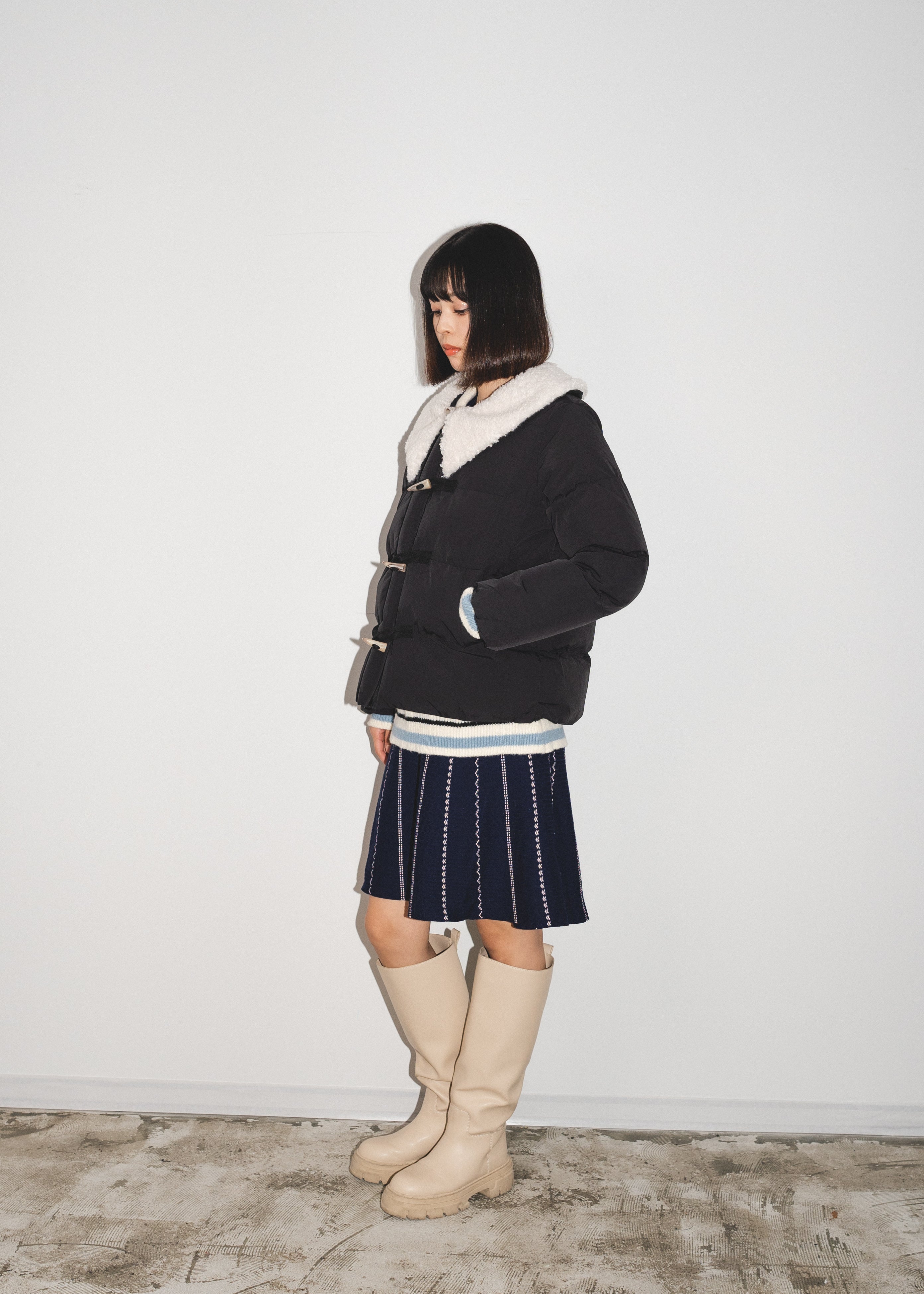 Wool Collar Puffer Jacket