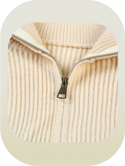 Zipper Pullover Knit One Piece