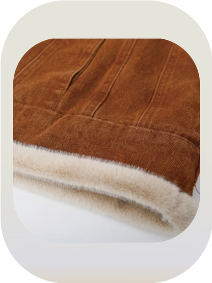 Wool Fur Lapel Jacket