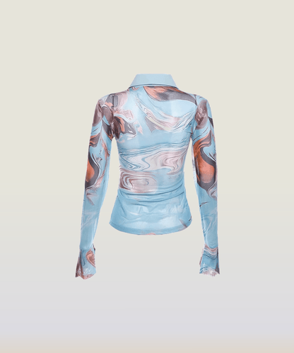 Art Print Slim Shirt 