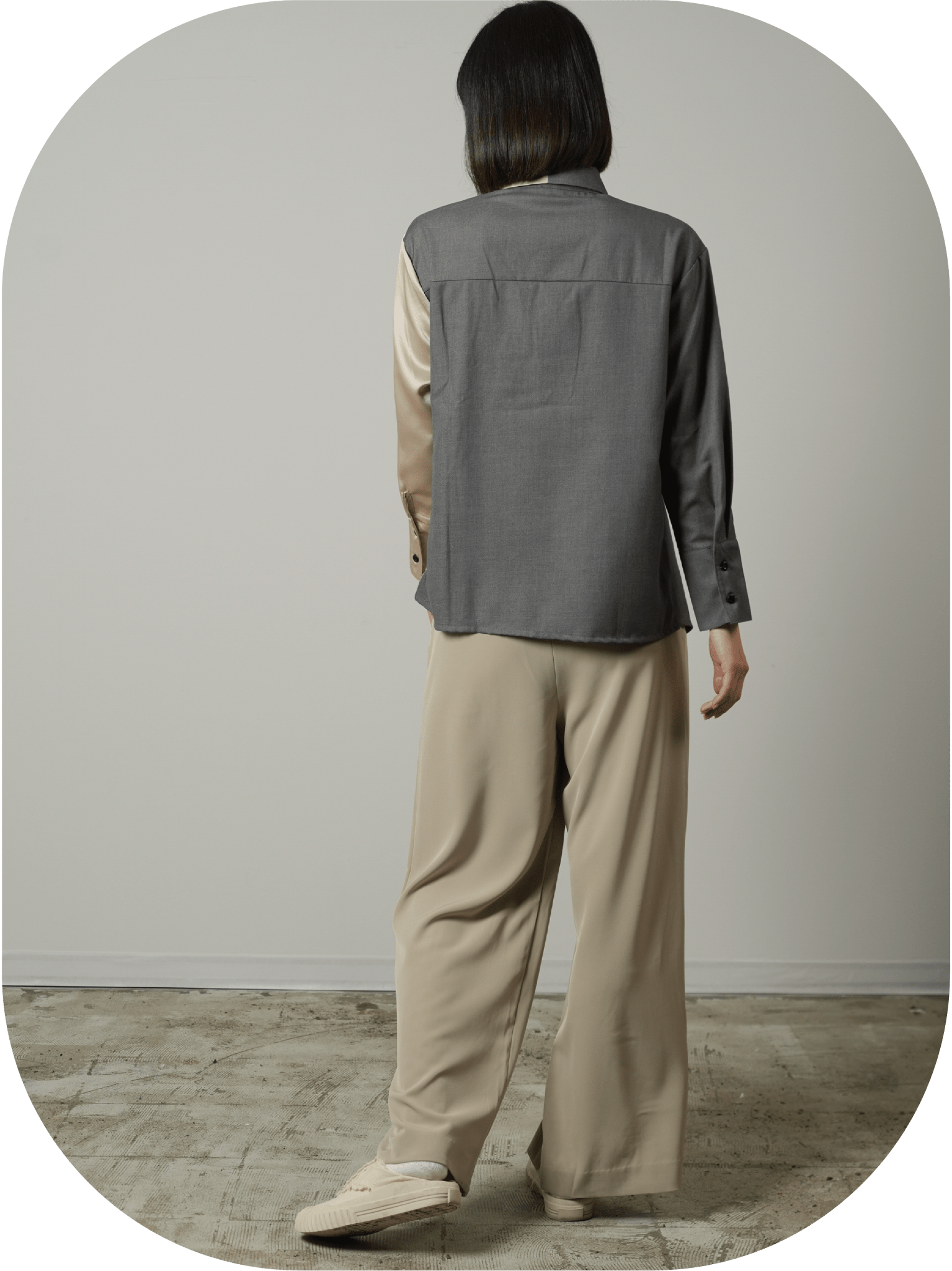 Asymmetric Bicolor Shirt 