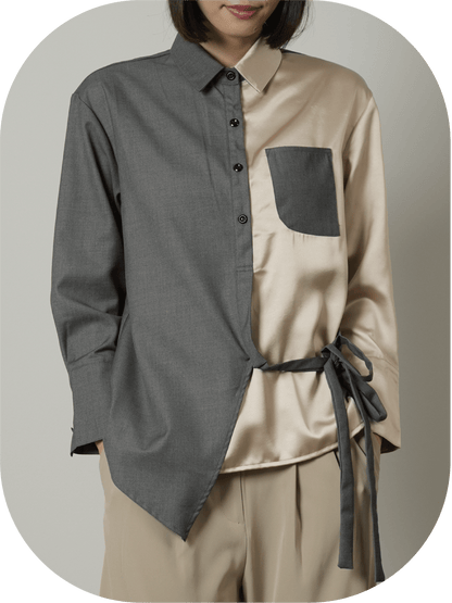 Asymmetric Bicolor Shirt