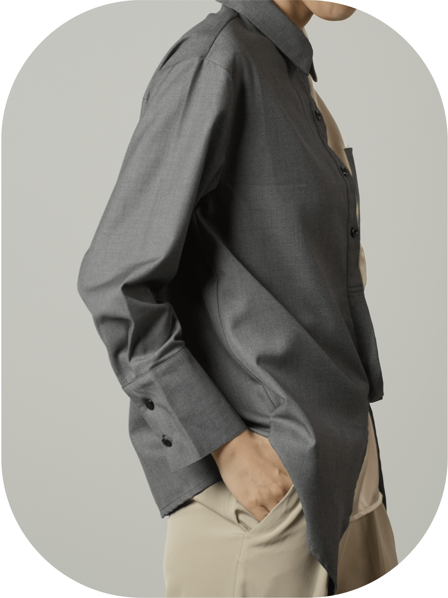 Asymmetric Bicolor Shirt