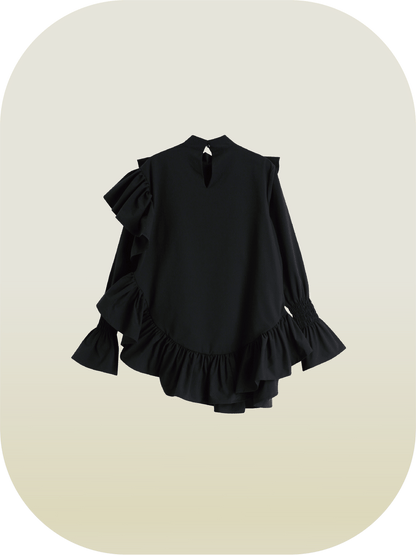 Asymmetric Frill Shirt