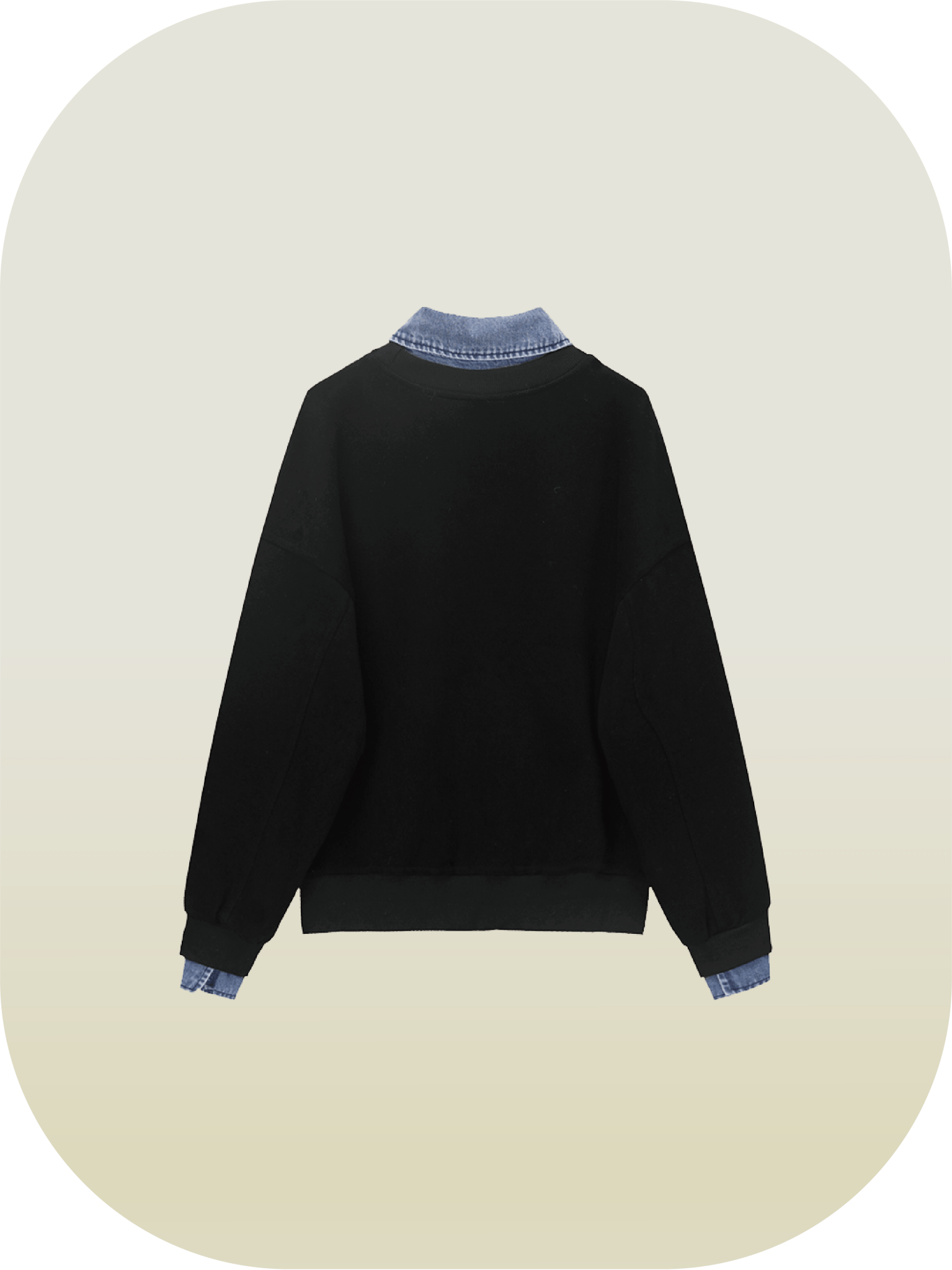 Basic Denim Collar Sweater