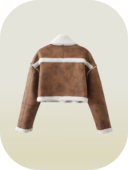 Bi-Color Fur Short Jacket