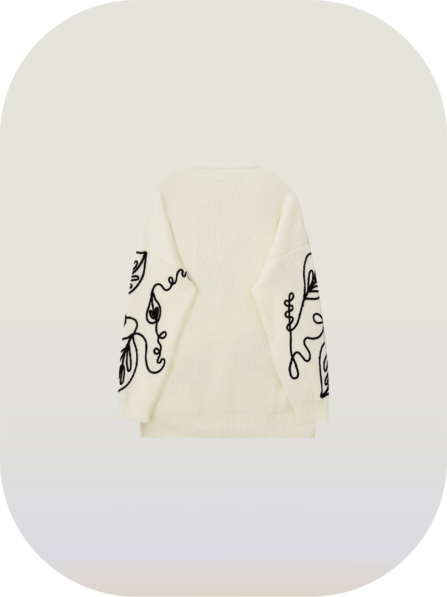 Bi-Color Leaf Figure Sweater 