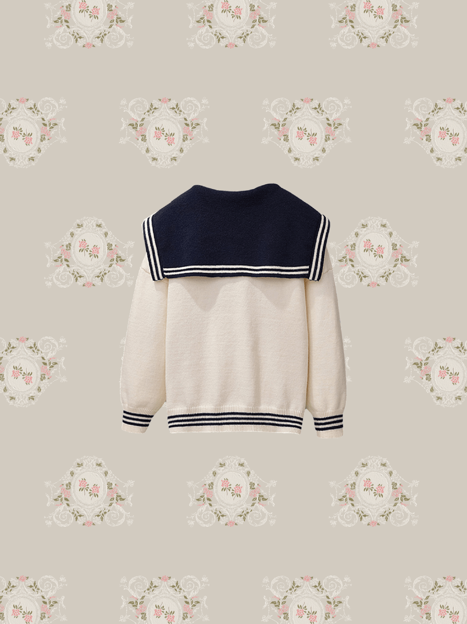 Bi-Color Sailor Collar Knitwear