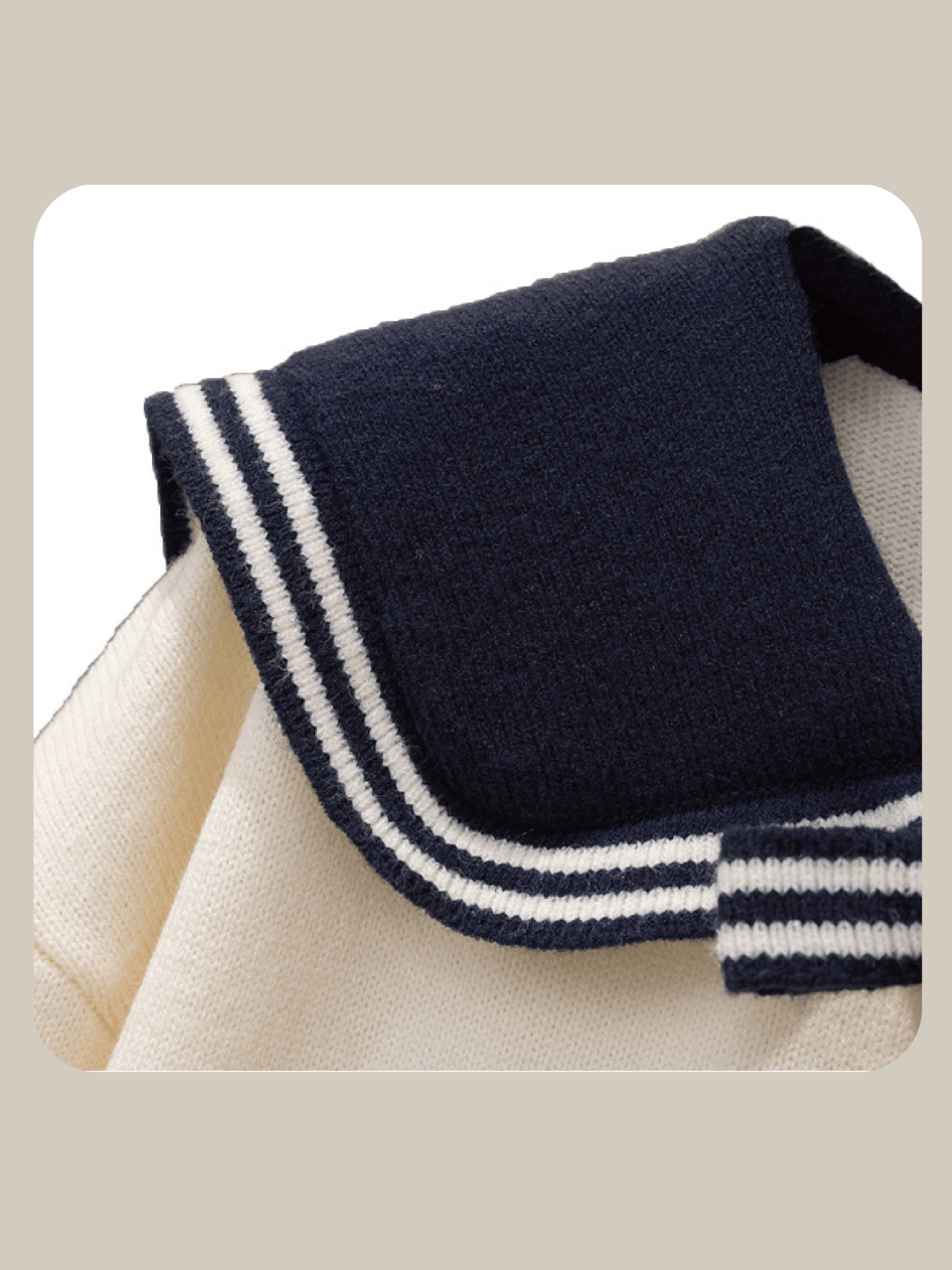 Bi-Color Sailor Collar Knitwear