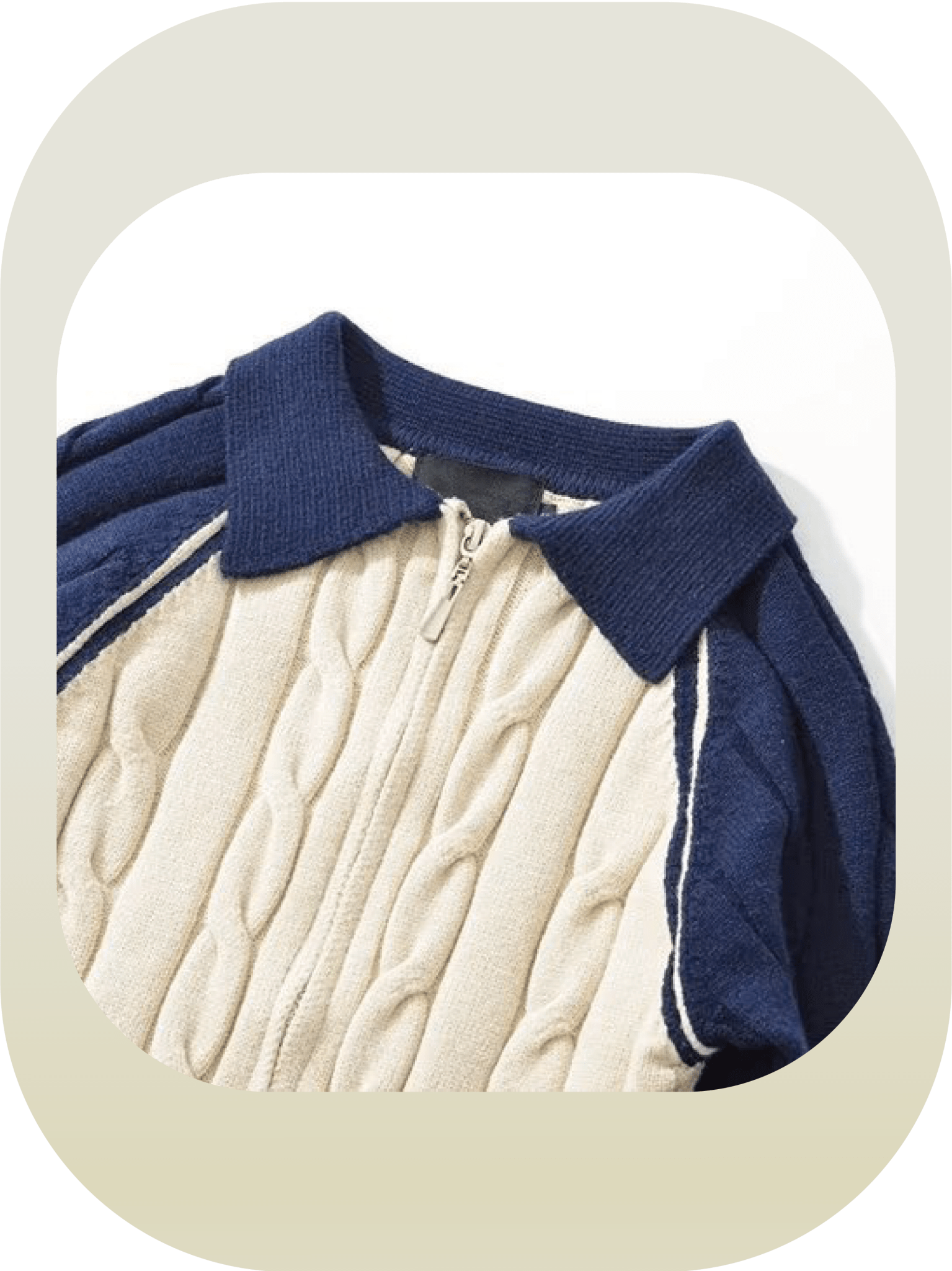 Bi-Color Zipper Knit Cardigan