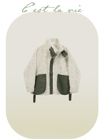 Bicolor Faux fur Short Coat