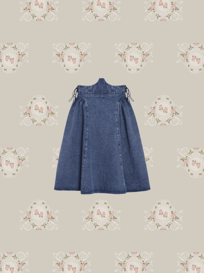 Big Collar Denim Skirt Set-Up - LOVE POMME POMME