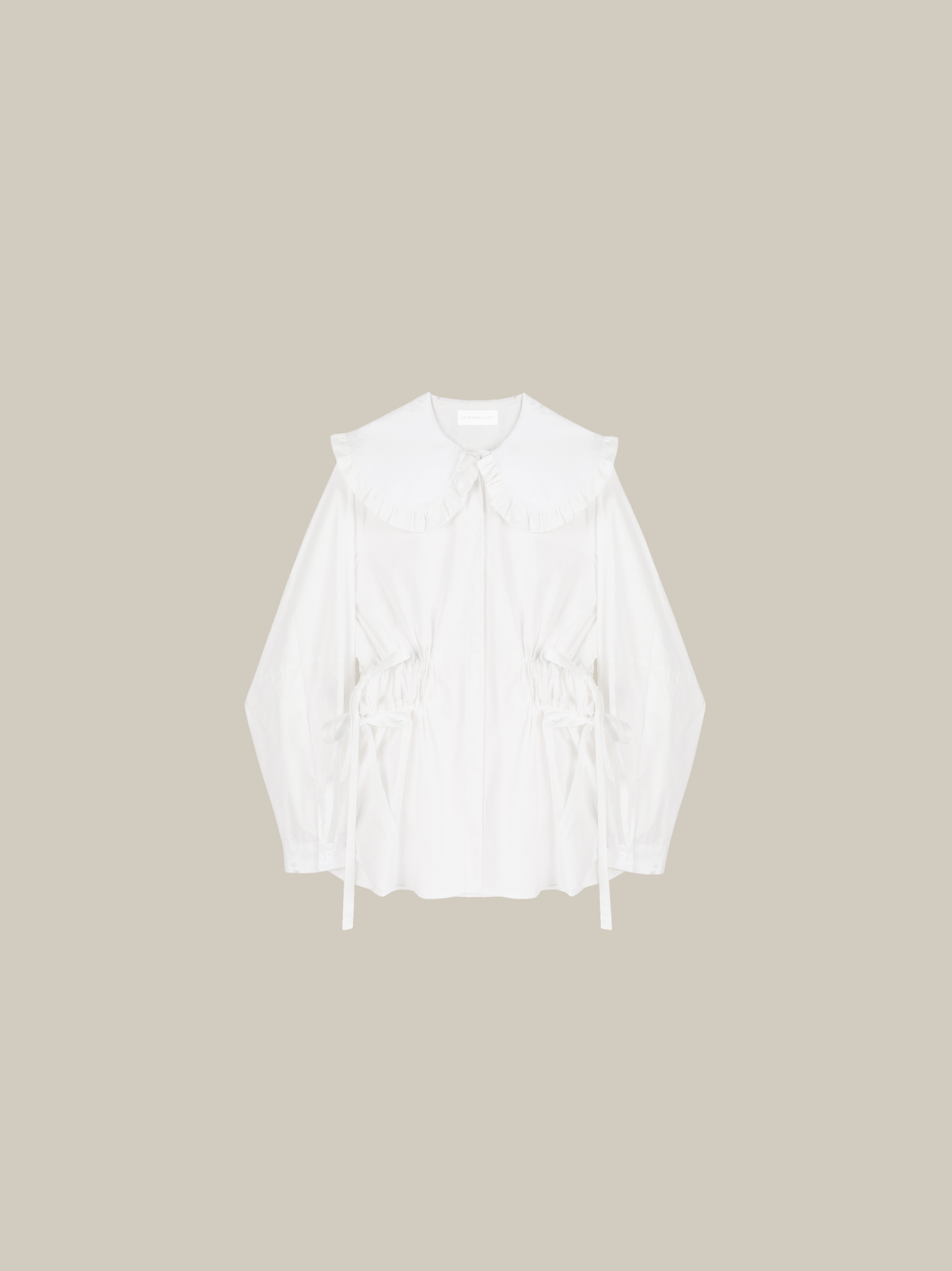 Big Frill Collar Wiring Ribbon Blouse - LOVE POMME POMME
