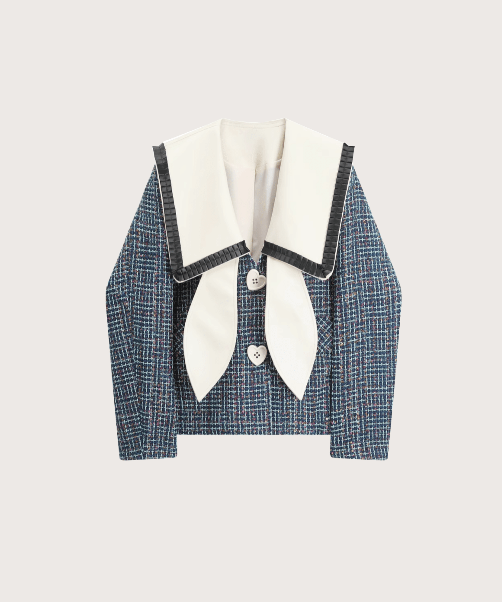 Big Sailor Collar Tweed Jacket ビッグセーラーカラーツイードジャケット - LOVE POMME POMME