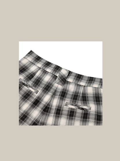 Black Plaid Preppy Pants - LOVE POMME POMME