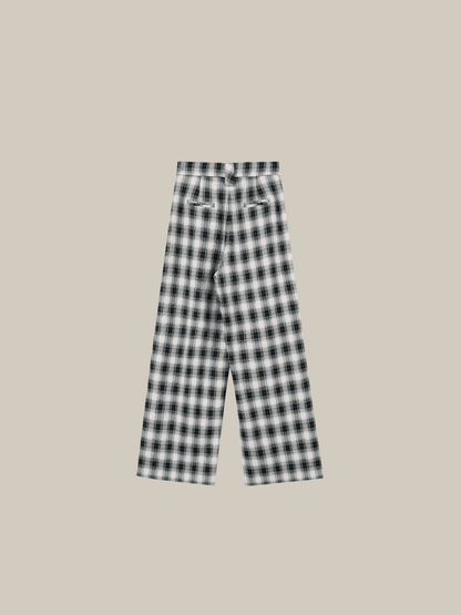 Black Plaid Preppy Pants - LOVE POMME POMME