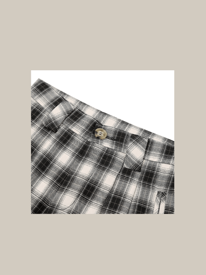 Black Plaid Preppy Pants - LOVE POMME POMME