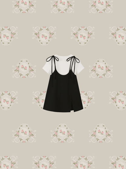 Black Ribbon Camisole T - LOVE POMME POMME