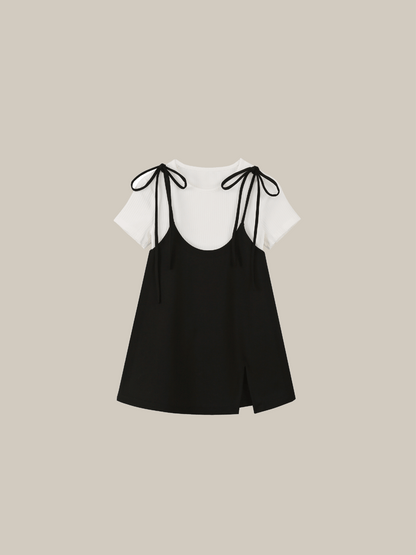 Black Ribbon Camisole T - LOVE POMME POMME