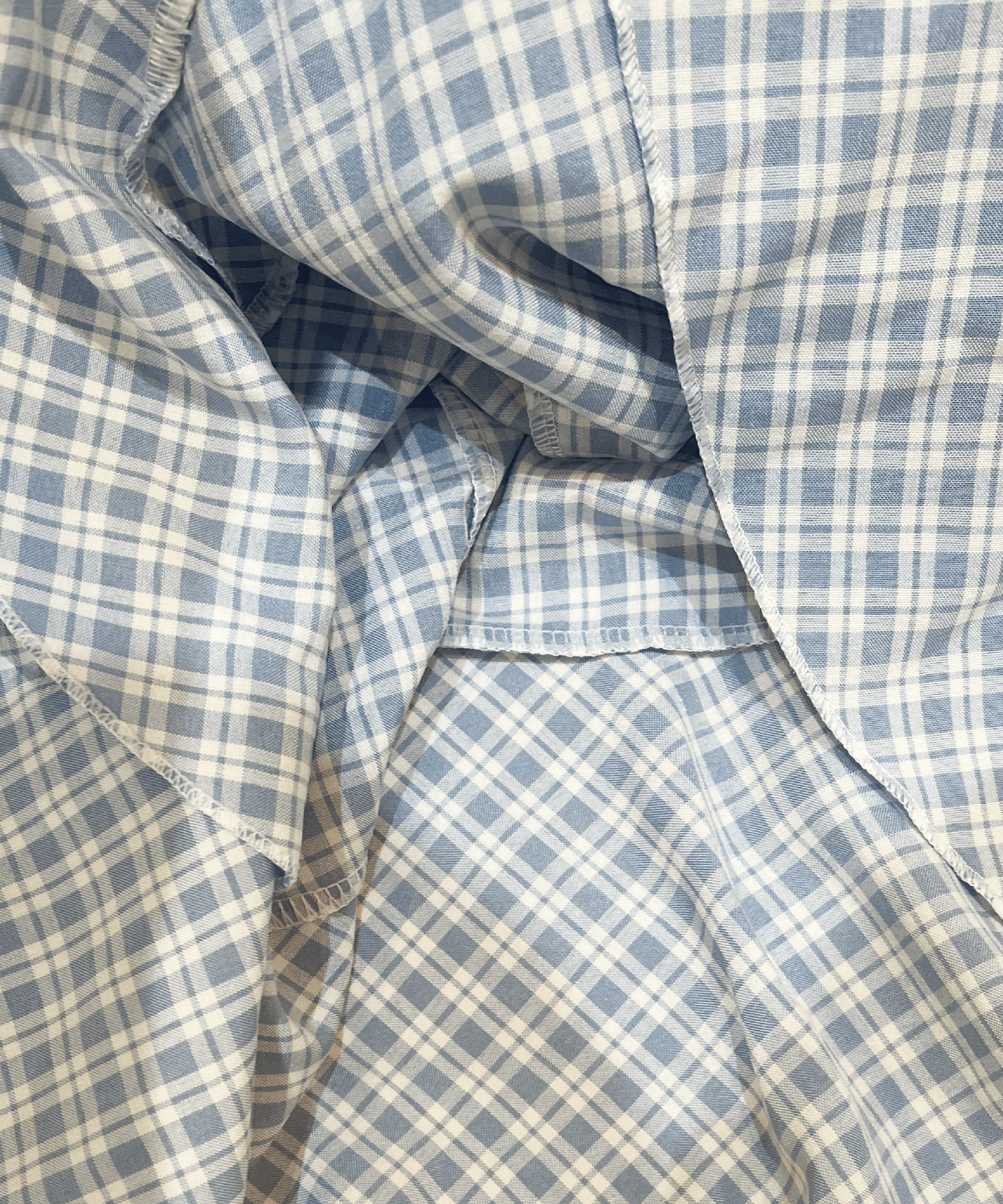 Blue Check Flare Skirt - LOVE POMME POMME