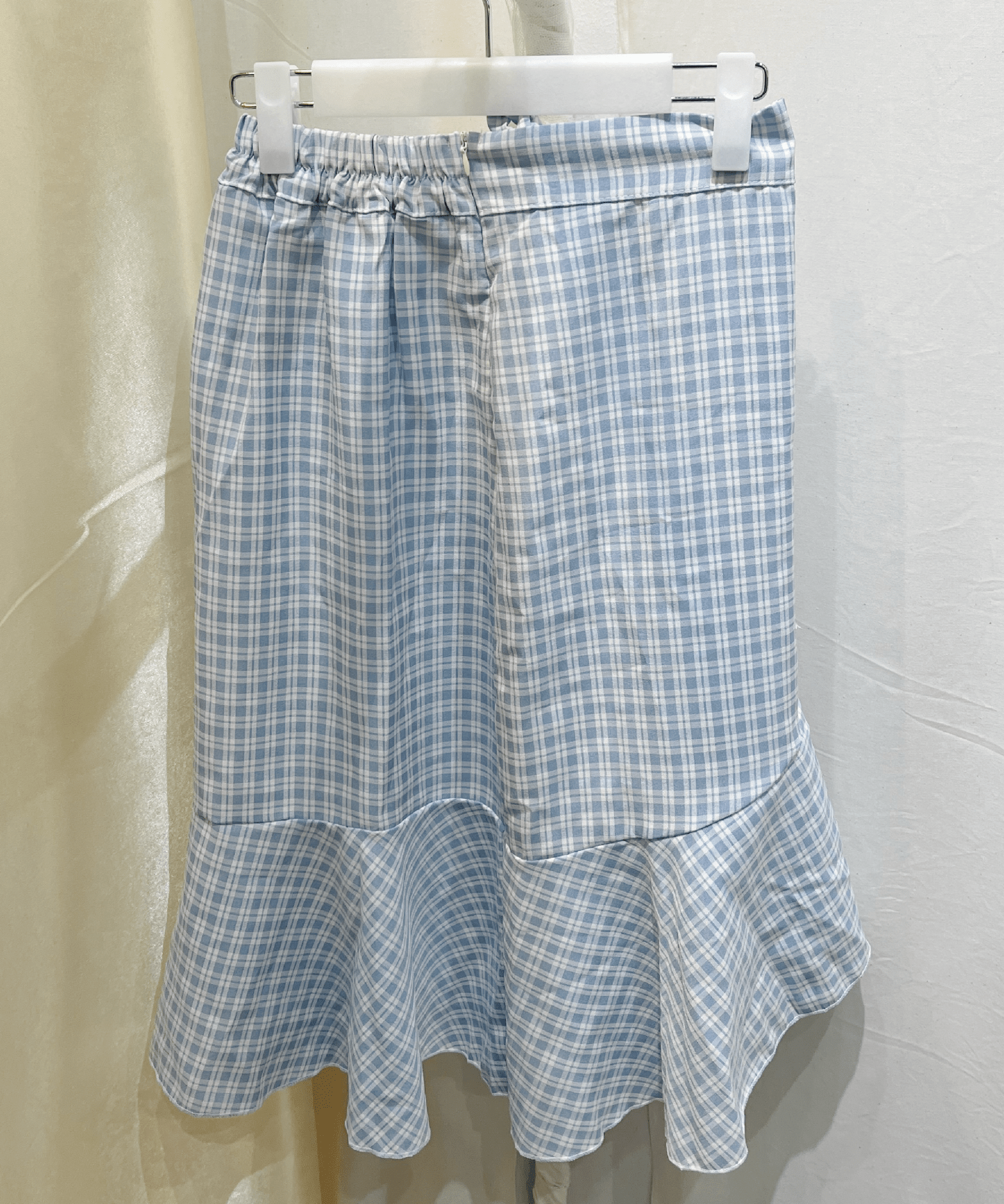 Blue Check Flare Skirt - LOVE POMME POMME