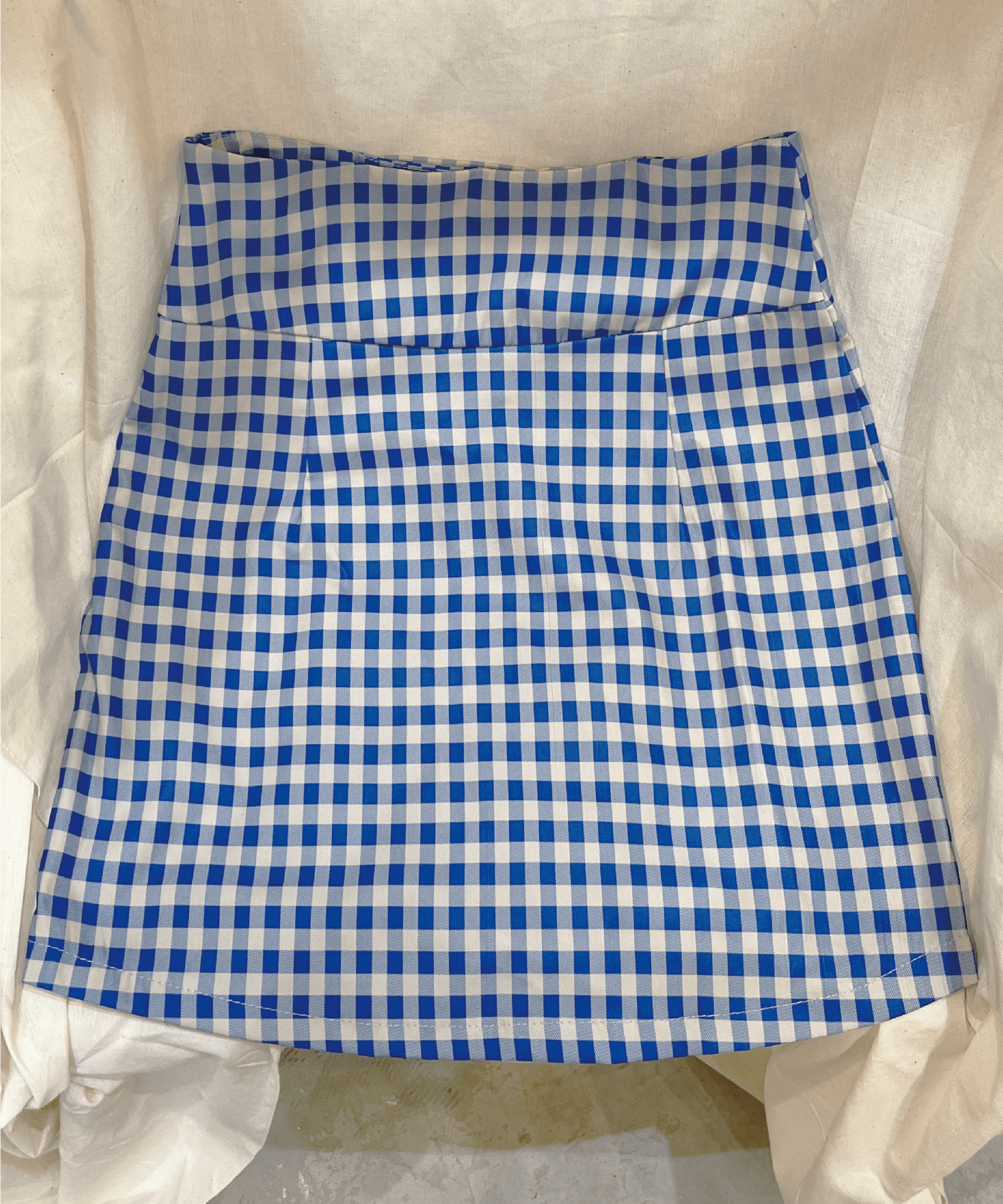 Blue Check Skirt - LOVE POMME POMME