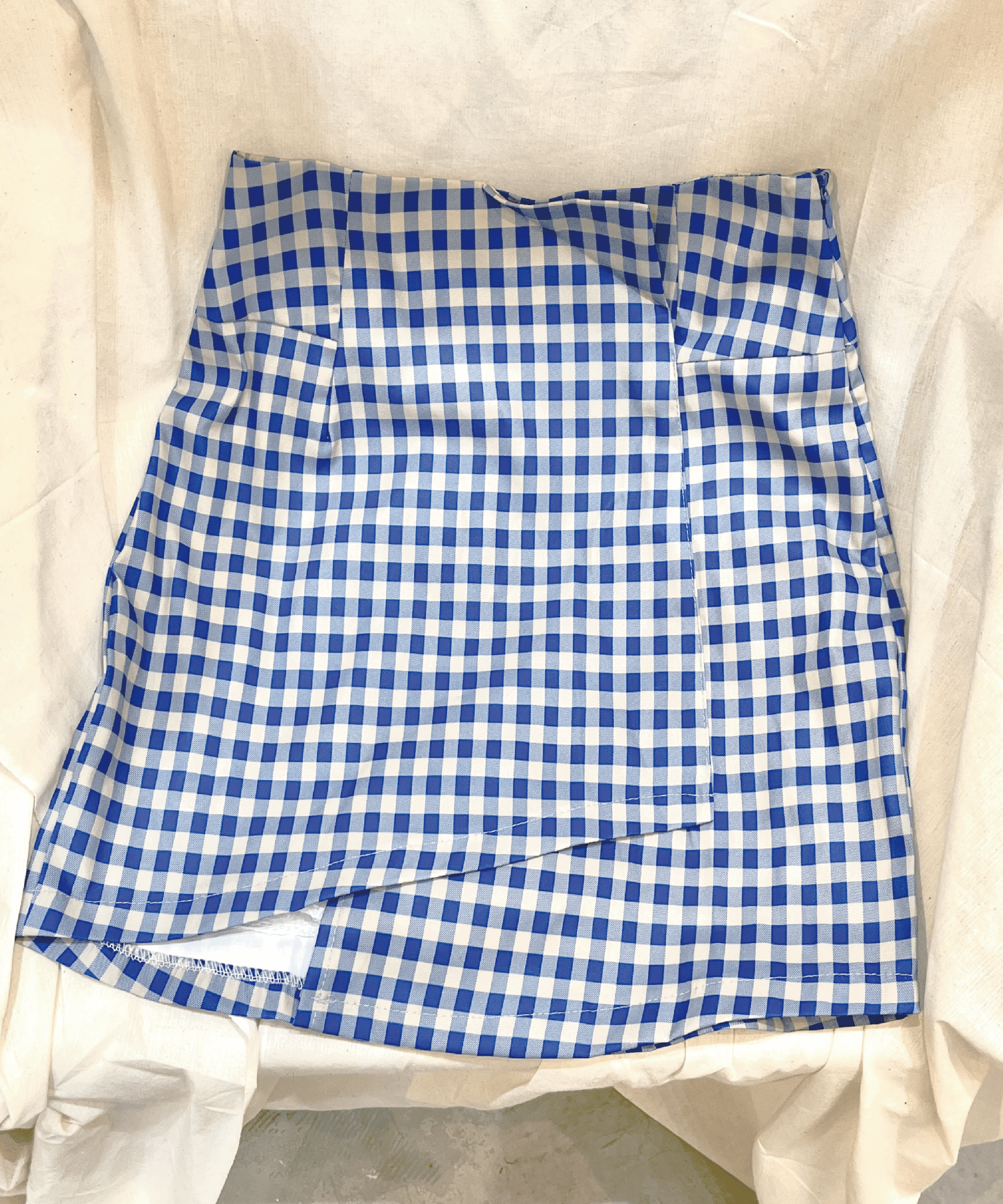 Blue Check Skirt - LOVE POMME POMME