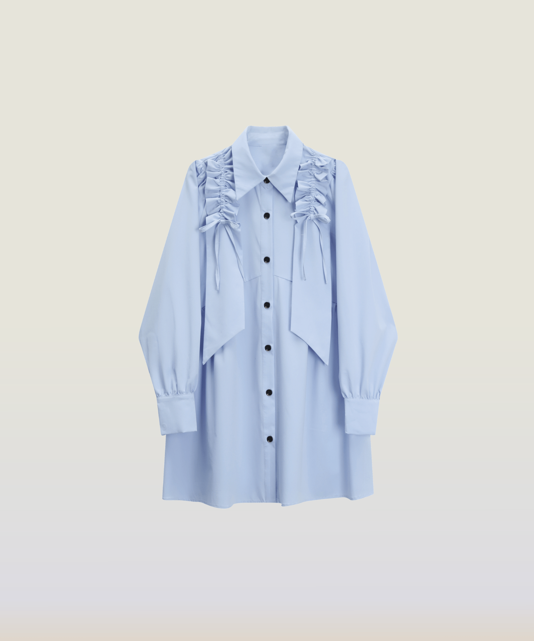 Blue Loose Long Shirt - LOVE POMME POMME