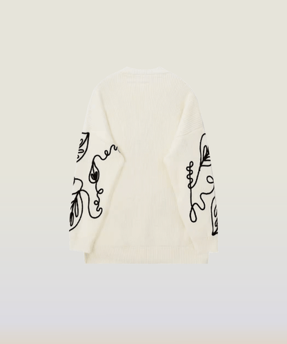 Botanical Embroidered Sweater - LOVE POMME POMME