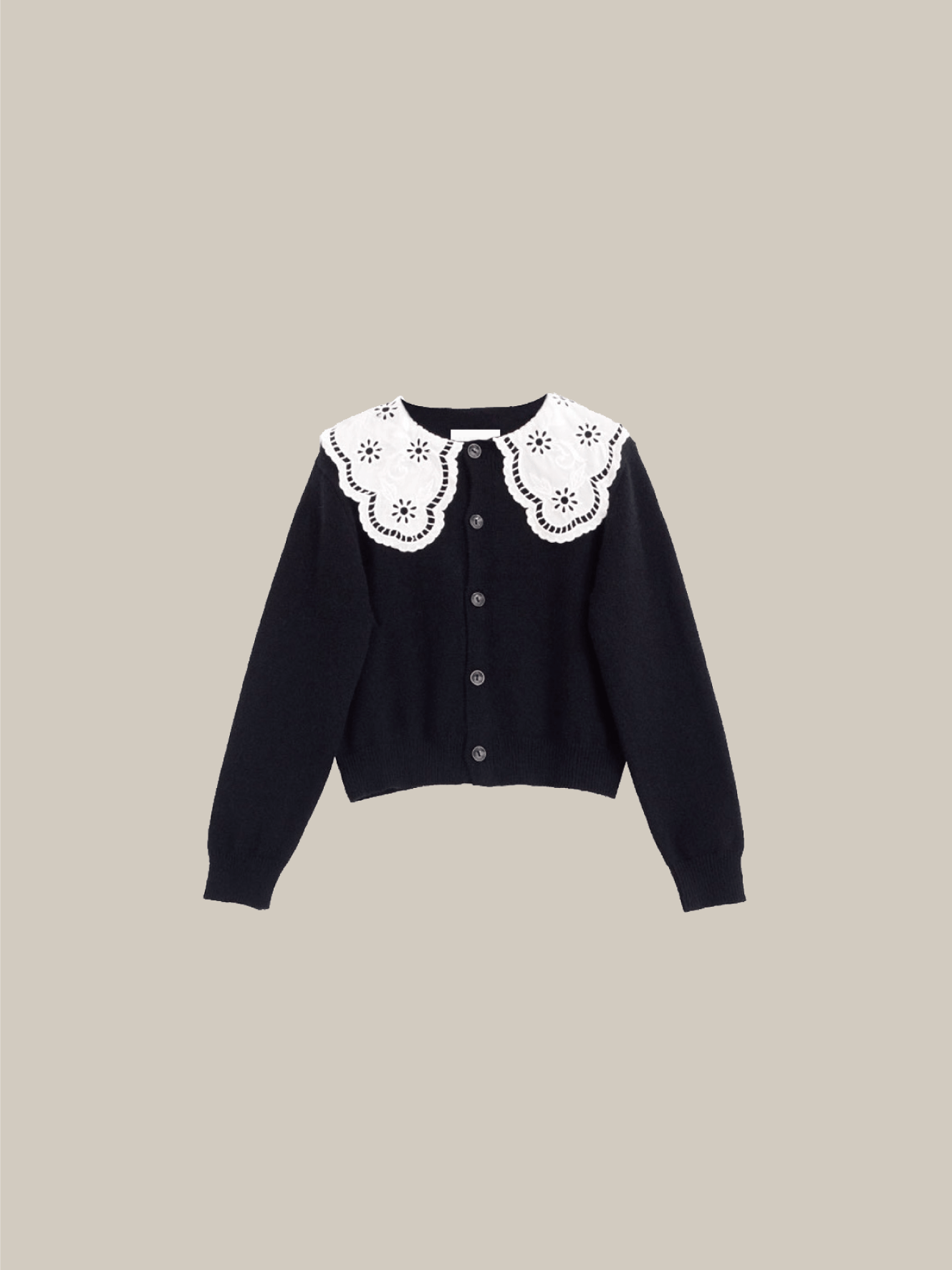 Boxy Doll Collar Cardigan - LOVE POMME POMME