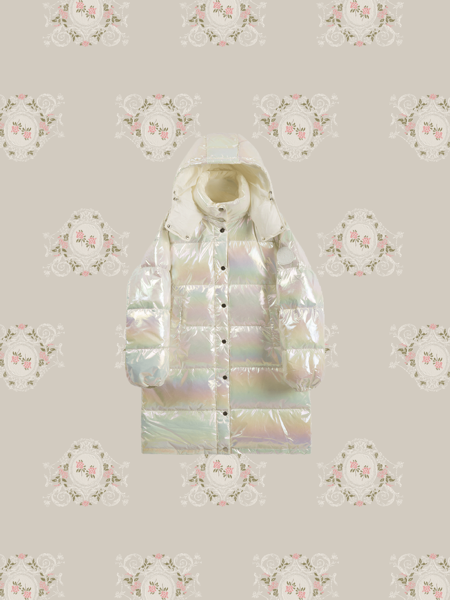 Bright-Topped Hood Long Down Jacket - LOVE POMME POMME